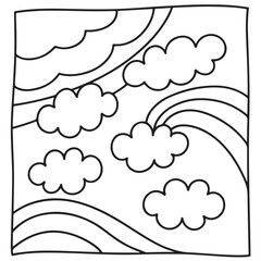 Fototapeta premium Comfy patterns coloring page, bold and easy coloring book page, patterns, mandala, flowers, floral, animals, vector illustration, line art, black and white, victor art, illustration