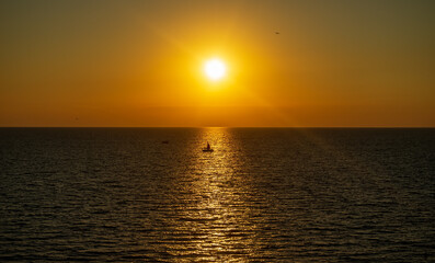 sunset over the sea in Anapa