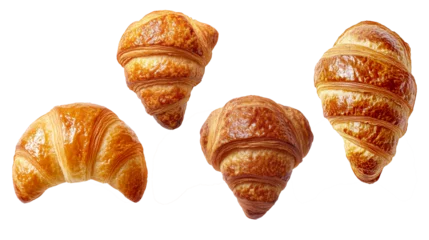 Fototapeten Assortment of Croissants on Transparent or White Background. PNG © dee-nesia