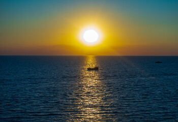 sunset over the sea in Anapa