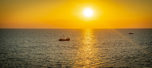 sunset over the sea in Anapa