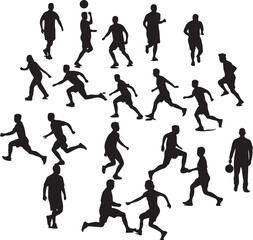 Silhouettes showcasing players in action poses, highlighting the dynamic spirit of the sport