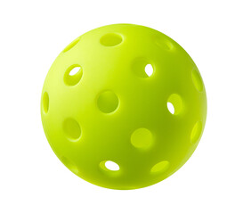 green pickleball ball isolated on white background
