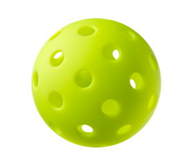 green pickleball ball isolated on white background