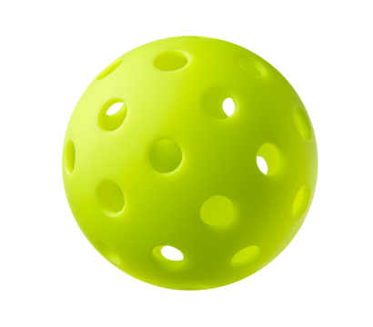 green pickleball ball isolated on white background