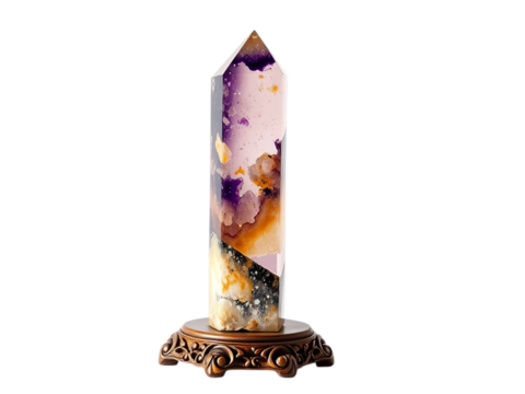 Celestial Quartz Crystal Obelisk Sculpture