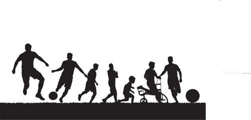 Silhouettes showcasing players in action poses, highlighting the dynamic spirit of the sport