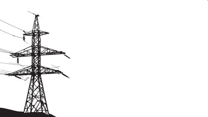 High-voltage transmission tower with power lines illustrating energy distribution and essential infrastructure for electricity supply