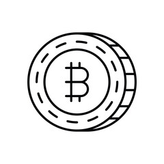 Bitcoin  icon isolated on a white background. Vector illustration.