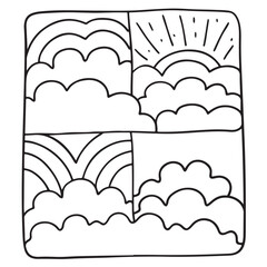 Comfy patterns coloring page, bold and easy coloring book page, patterns, mandala, flowers, floral, animals, vector illustration, line art, black and white, victor art, illustration