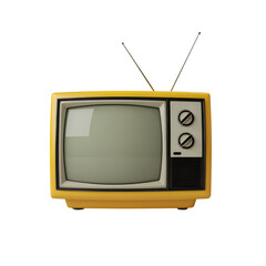 Vintage Television: A classic, yellow vintage television with a screen and antenna, evoking nostalgia for a bygone era of entertainment.
