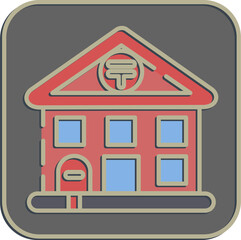Icon post office. Building elements. Icons in embossed style. Good for prints, web, posters, logo, site plan, map, infographics, etc.