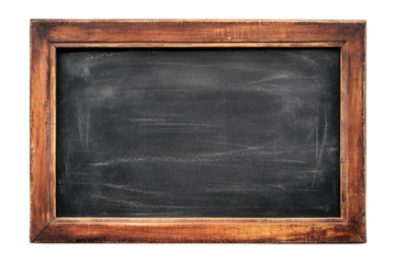 Framed Black Chalkboard on transparent background