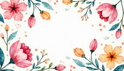 Delicate watercolor floral pattern, soft pastel shades, summer, art, feminine