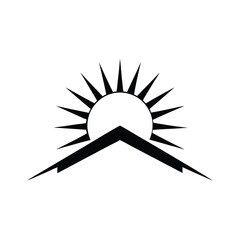 full editable house and sun logo design 