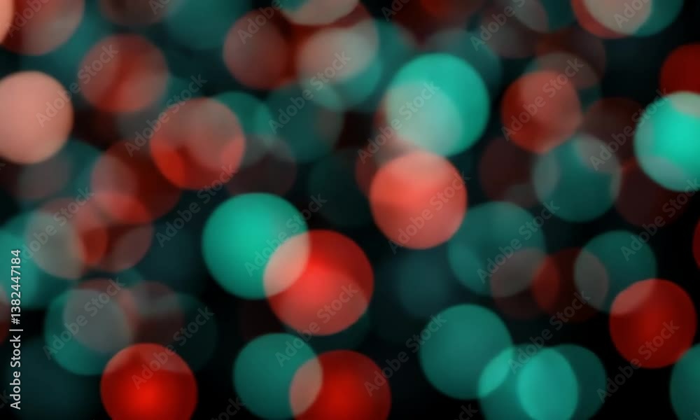 Wall mural modern motion graphic with dynamic blue and red dots forming patterns on a shadowy black canvas made