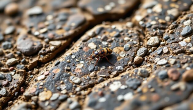 Insect Camouflage An illustration of a stone with a small insect blending in, demonstrating nature's patterns and colors.