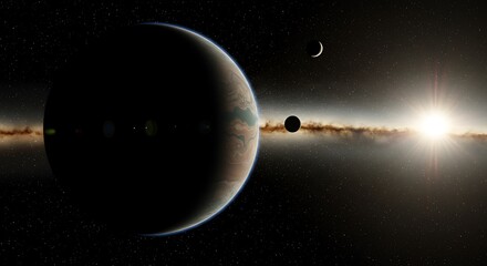 Cosmic Dawn's Embrace AI Generated