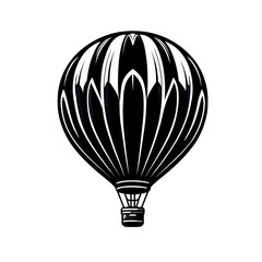 Naklejka premium Black and white isolated vector illustration of a hot air balloon on a white background.