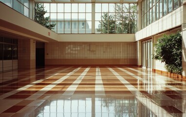 Obraz premium Modern Lobby Interior with Polished Floor