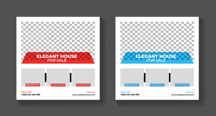 Minimalist House  For Sale Social Media Post Template  | CMYK| Print Ready | Facebook Post | Twitter Post | LinkedIn Post | Square Post