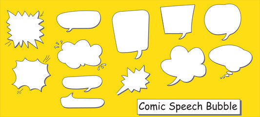 Comic Style Speech Bubble vector element. to decorate social media and video content.  stories, campaign and commercials.