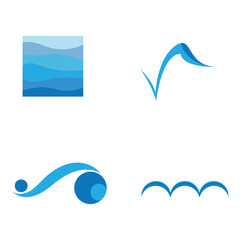 Obraz premium Water wave icon vector illustration design logo