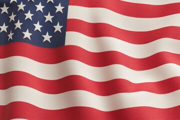 Fototapeta premium Waving American flag symbolizes patriotism and national pride, e