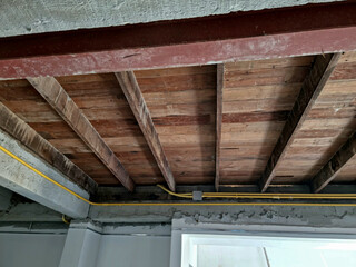 Wooden roof structure of an old house