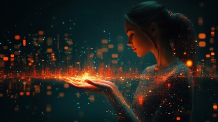 Abstract composition showing digital innovation