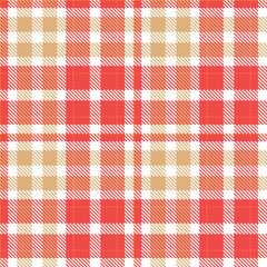 Highland light red and Rustic white Seamless Tartan Fabric Design