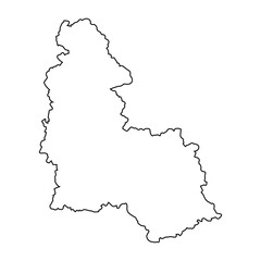 Sumy region of Ukraine, vector Outline Map Sumy region Borders
