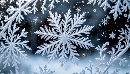 Ice and Frost A wintery close up of frost patterns on a window, highlighting intricate designs created by nature.