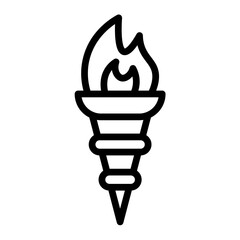 Olympic Torch Vector Line Icon Design