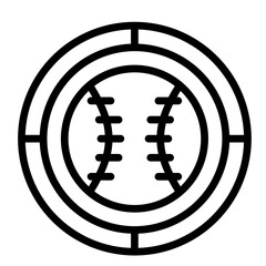 Softball Vector Line Icon Design