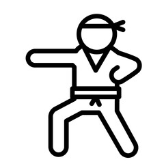 Taekwondo Vector Line Icon Design