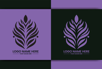 leaf purple logo design