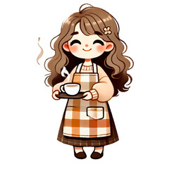 little girl with a cup of coffee