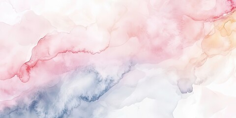 Pastel watercolor washes in ethereal pink, blue, and yellow hues creating dreamy backdrop