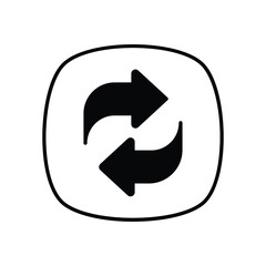 Refresh icon isolated on a white background. Vector illustration.