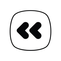 Arrow Left icon isolated on a white background. Vector illustration.