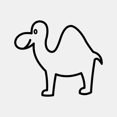 Icon camel. Islamic elements of Ramadhan, Eid Al Fitr, Eid Al Adha. Icons in line style. Good for prints, posters, logo, decoration, greeting card, etc.