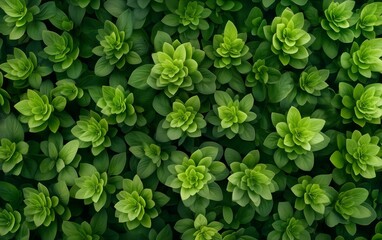 Obraz premium A Lush Green Floral Pattern, Nature's Exquisite Design , aerial drone photo series