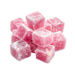Delicious pink sugar cubes stacked together, perfect for sweetening drinks