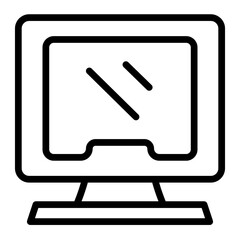 Gaming Monitor Vector Line Icon Design