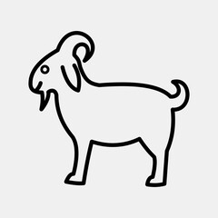 Icon goat. Islamic elements of Ramadhan, Eid Al Fitr, Eid Al Adha. Icons in line style. Good for prints, posters, logo, decoration, greeting card, etc.
