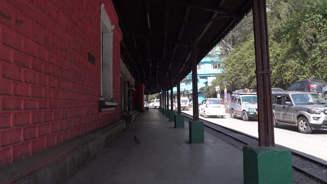 Ghum Railway station is an important railway station in India in the Darjeeling district, a world heritage site&mdash;a panning 4k footage of the station and the platform.