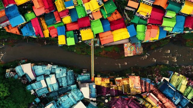 Kampung Tridi, famous colorful village in Malang, Indonesia