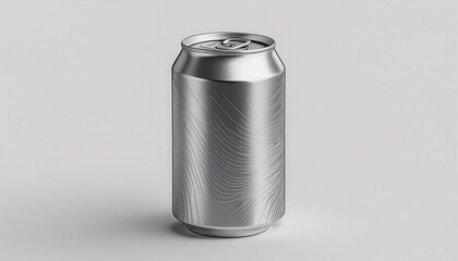 Chrome soda can isolated over white background.