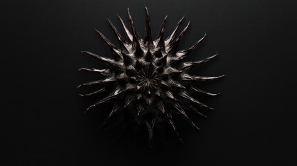 Abstract Dark Floral Design on Dark Background